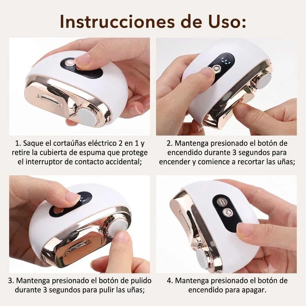 Corta y Pulidor de Uñas Eléctrico
